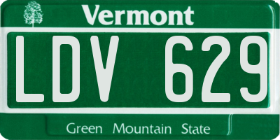 VT license plate LDV629