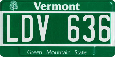 VT license plate LDV636
