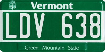 VT license plate LDV638