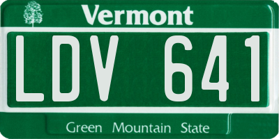 VT license plate LDV641