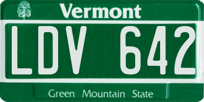 VT license plate LDV642