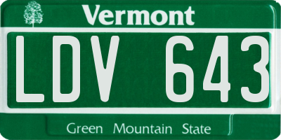 VT license plate LDV643