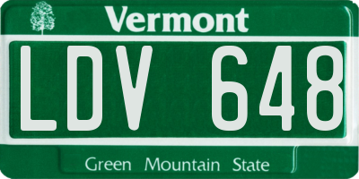 VT license plate LDV648