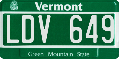 VT license plate LDV649