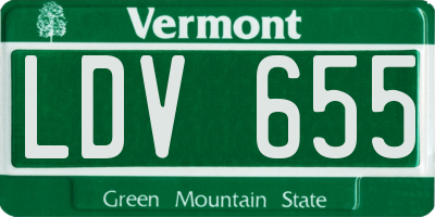 VT license plate LDV655