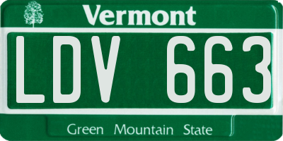 VT license plate LDV663