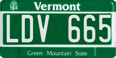 VT license plate LDV665