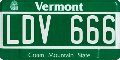 VT license plate LDV666