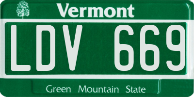 VT license plate LDV669
