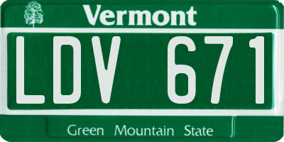 VT license plate LDV671