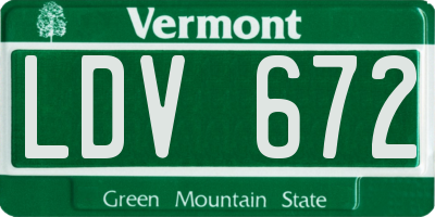 VT license plate LDV672
