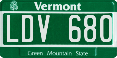 VT license plate LDV680