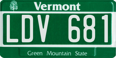VT license plate LDV681