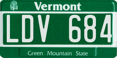 VT license plate LDV684