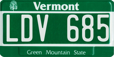 VT license plate LDV685