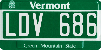 VT license plate LDV686