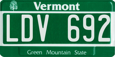 VT license plate LDV692