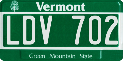 VT license plate LDV702