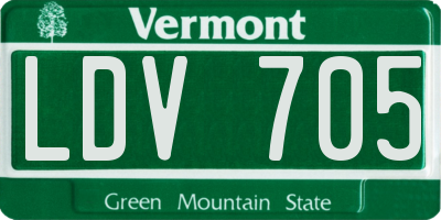 VT license plate LDV705