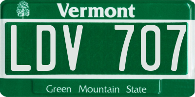 VT license plate LDV707