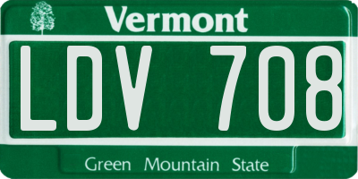 VT license plate LDV708