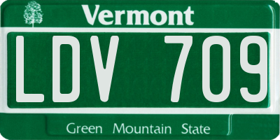 VT license plate LDV709
