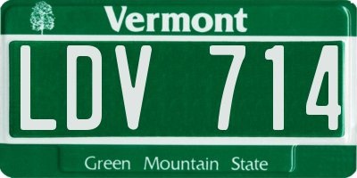 VT license plate LDV714
