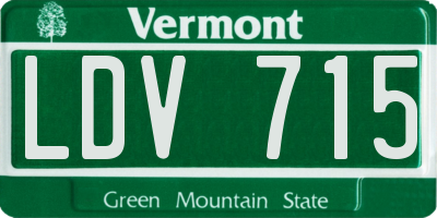 VT license plate LDV715