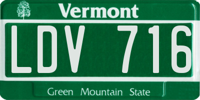 VT license plate LDV716