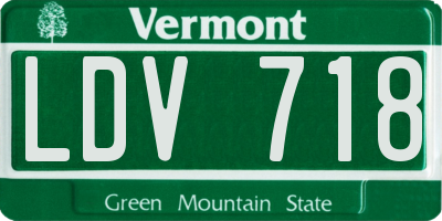 VT license plate LDV718