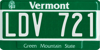 VT license plate LDV721