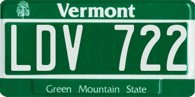 VT license plate LDV722