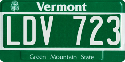 VT license plate LDV723