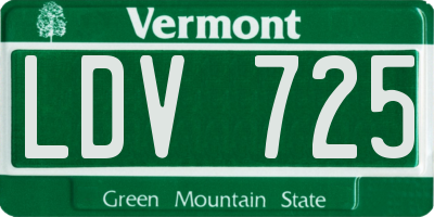VT license plate LDV725