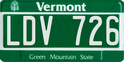 VT license plate LDV726
