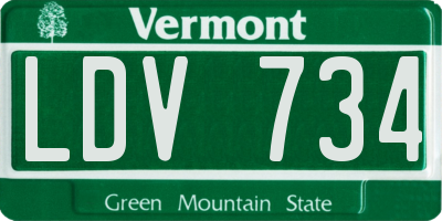 VT license plate LDV734