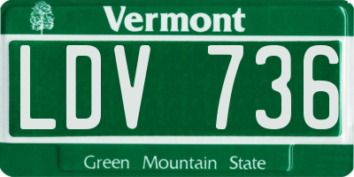 VT license plate LDV736
