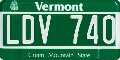 VT license plate LDV740