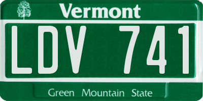 VT license plate LDV741