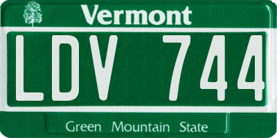 VT license plate LDV744