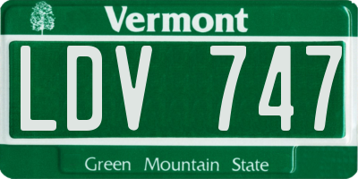 VT license plate LDV747