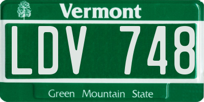 VT license plate LDV748