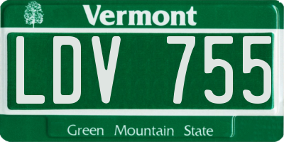 VT license plate LDV755