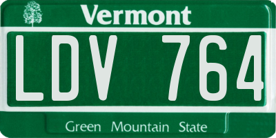 VT license plate LDV764