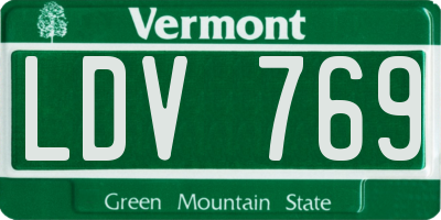 VT license plate LDV769