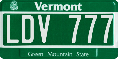 VT license plate LDV777
