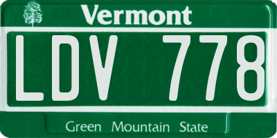 VT license plate LDV778