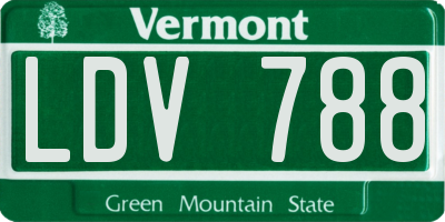 VT license plate LDV788
