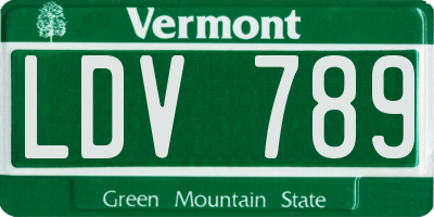 VT license plate LDV789