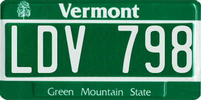 VT license plate LDV798